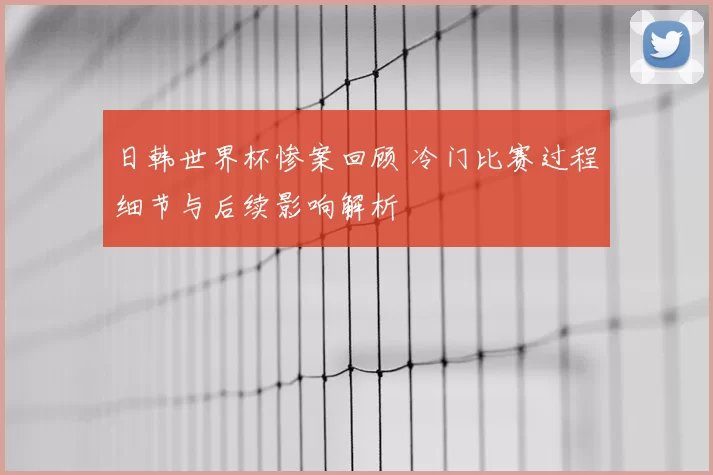 日韩世界杯惨案回顾 冷门比赛过程细节与后续影响解析